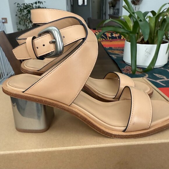 Vince Dalia Block Heel Sandal-Size 7-Blush - Picture 1 of 5